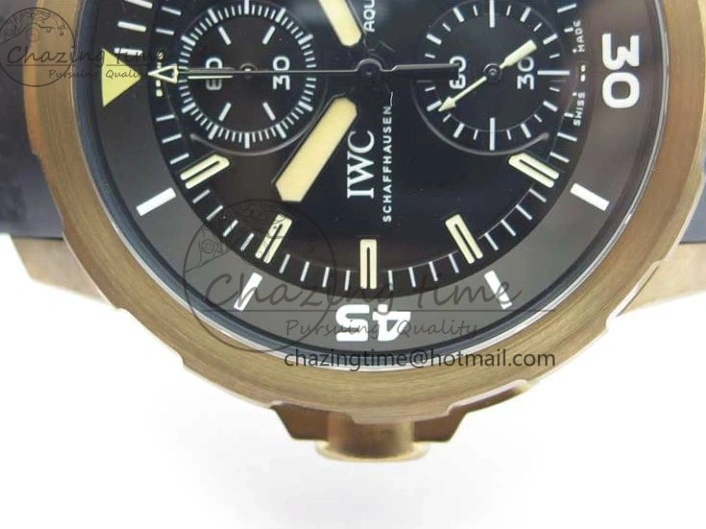MIROTIME 0125 Aquatimer Chrono IW379503 Bronzo Case V6F 1:1 Best Edition Black Dial on Rubber Strap A Popular 7103